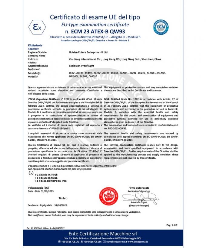 40-100W luce di lavoro a prova di esplosione a LED UL ATEX IP66 -20-40C per soluzioni di illuminazione industriale 2