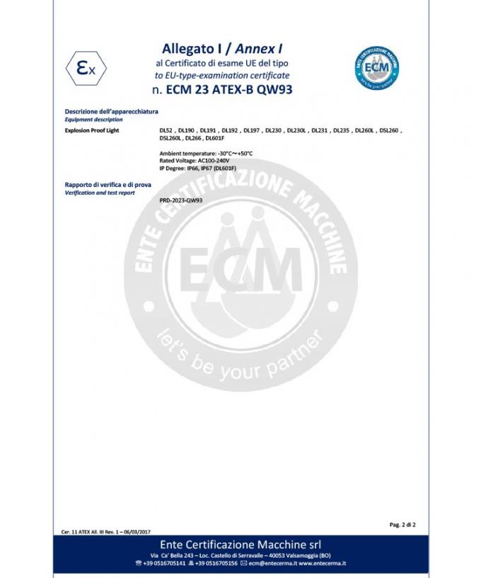 40-100W luce di lavoro a prova di esplosione a LED UL ATEX IP66 -20-40C per soluzioni di illuminazione industriale 3