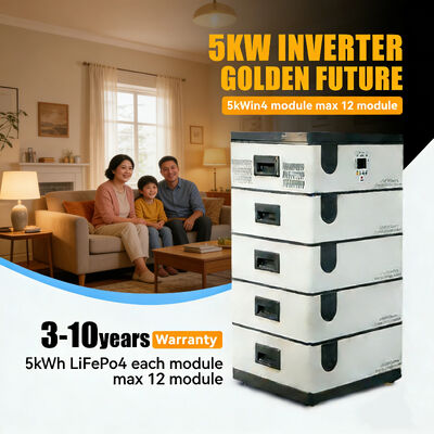 Batteria inverter solare LiFePO4 stackabile da 10KWH Batteria inverter solare da 48V/51.2V per energia di riserva industriale fuori rete