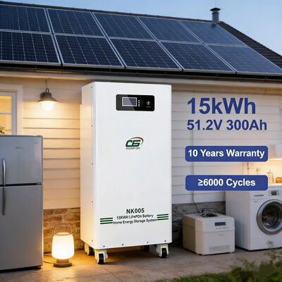 NK005 48V 51.2V 15kWh 300Ah Lifepo4 Batteria Pack Batterie al litio Energia solare Sistema di accumulo di energia domestica Batteria con BMS