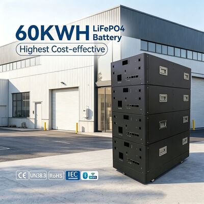 51.2V 15KWH 30KWH 45KWH 60KWH Batteria solare LiFePO4 impilabile per sistemi di accumulo di energia solare