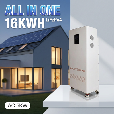 NK005A 51.2V 16kWh LiFePO4 Sistema di accumulo energetico domestico a energia solare con inverter da 5kW e durata di ciclo 8000