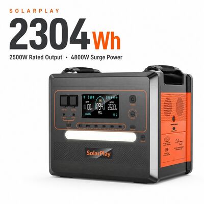 Generatore di energia solare da 2304Wh 2500W LiFePO4 con sistema di accumulo di energia solare UPS 97% MPPT per camper, viaggi, emergenze e blackout