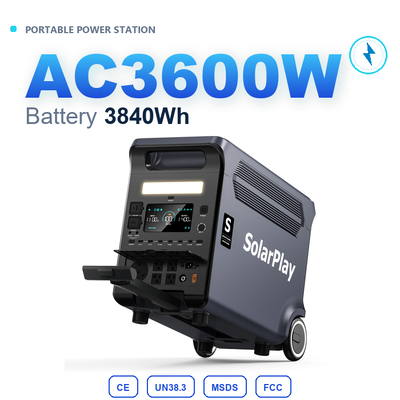 Generatore solare LiFePO4 all'ingrosso da 3840Wh 3600W, ricarica rapida, MPPT, alimentazione esterna per campeggio off-grid, stock USA